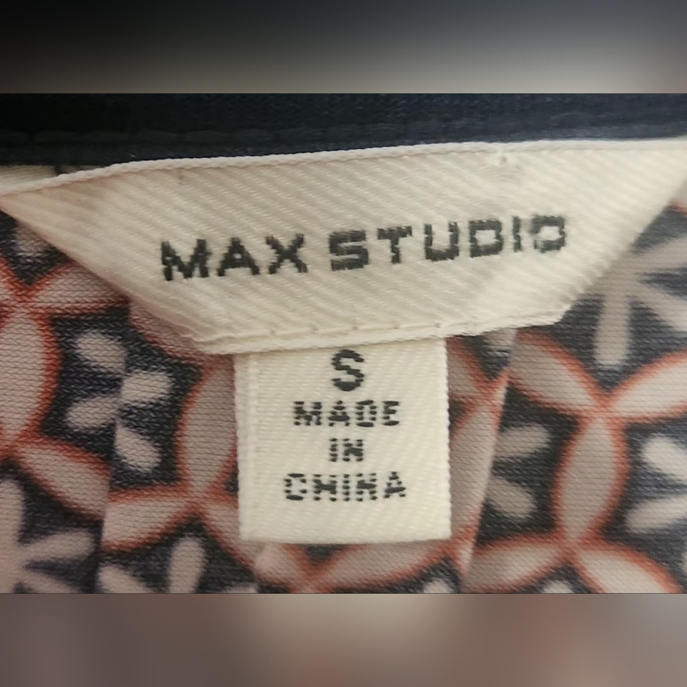 Max Studio Orange & Navy Blue Patterned Dress Siz… - image 6